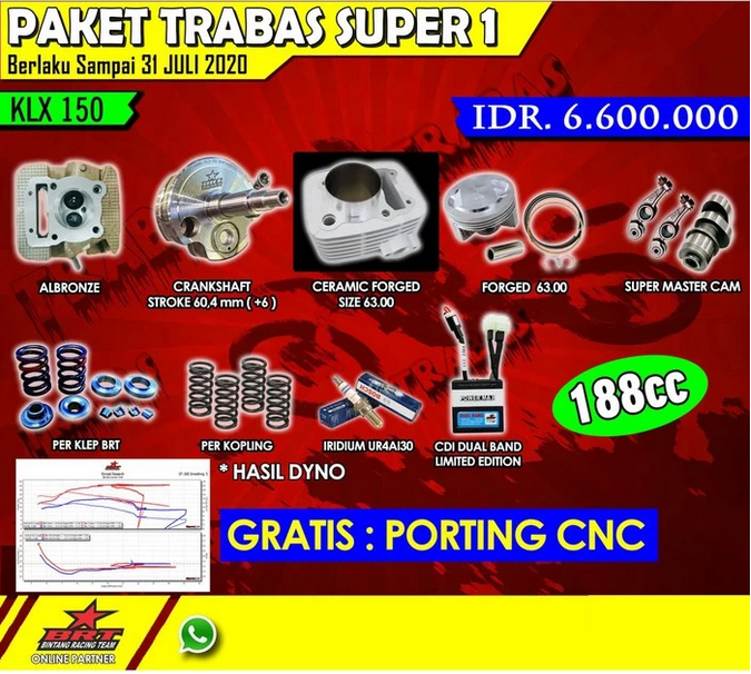 Paket Trabas Super 1 (KLX 150) BRT